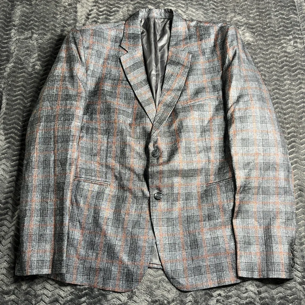 Parvez Fashion Raymond blazer plaid gray Size 42